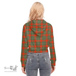 ScotsTee Shop Scottish MacGregor Ancient Clan Tartan Womens Cropped Zip Up Hoodie
