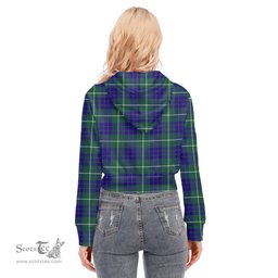 ScotsTee Shop Scottish Hamilton Hunting Modern Clan Tartan Womens Cropped Zip Up Hoodie