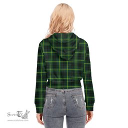 ScotsTee Shop Scottish MacArthur Modern Clan Tartan Womens Cropped Zip Up Hoodie