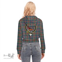 ScotsTee Shop Scottish MacDuff Hunting Ancient Clan Crest Tartan Womens Cropped Zip Up Hoodie