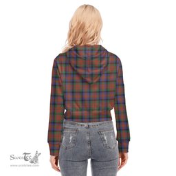 ScotsTee Shop Scottish MacDuff Hunting Modern Clan Tartan Womens Cropped Zip Up Hoodie