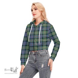 ScotsTee Shop Scottish MacDonnell of Glengarry Ancient Clan Tartan Womens Cropped Zip Up Hoodie