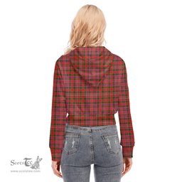 ScotsTee Shop Scottish MacAlister Modern Clan Tartan Womens Cropped Zip Up Hoodie