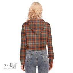 ScotsTee Shop Scottish Innes Ancient Clan Tartan Womens Cropped Zip Up Hoodie