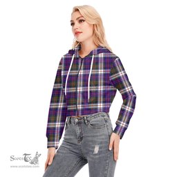 ScotsTee Shop Scottish MacDonald Dress Modern Clan Tartan Womens Cropped Zip Up Hoodie