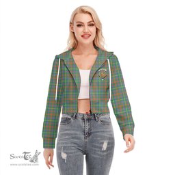 ScotsTee Shop Scottish MacKintosh Hunting Ancient Clan Crest Tartan Womens Cropped Zip Up Hoodie