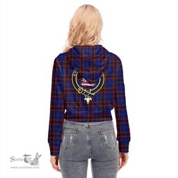 ScotsTee Shop Scottish Home Modern Clan Crest Tartan Womens Cropped Zip Up Hoodie