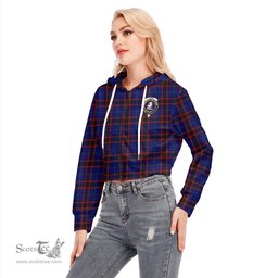 ScotsTee Shop Scottish Home Modern Clan Crest Tartan Womens Cropped Zip Up Hoodie