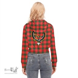 ScotsTee Shop Scottish MacFie Clan Crest Tartan Womens Cropped Zip Up Hoodie