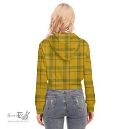 ScotsTee Shop Scottish Houston Clan Tartan Womens Cropped Zip Up Hoodie