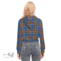 ScotsTee Shop Scottish MacBeth Ancient Clan Tartan Womens Cropped Zip Up Hoodie