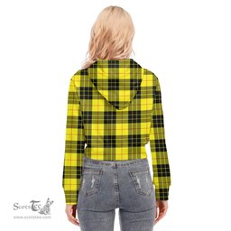 ScotsTee Shop Scottish MacLeod of Lewis Modern Clan Tartan Womens Cropped Zip Up Hoodie