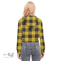 ScotsTee Shop Scottish MacLeod of Lewis Ancient Clan Tartan Womens Cropped Zip Up Hoodie