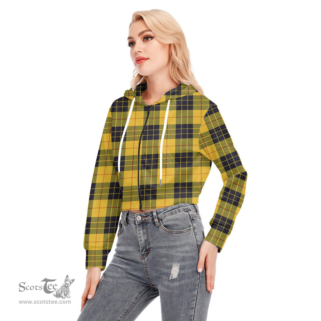 ScotsTee Shop Scottish MacLeod of Lewis Ancient Clan Tartan Womens Cropped Zip Up Hoodie