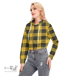 ScotsTee Shop Scottish MacLeod of Lewis Ancient Clan Tartan Womens Cropped Zip Up Hoodie