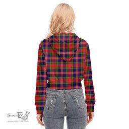 ScotsTee Shop Scottish MacPherson Modern Clan Tartan Womens Cropped Zip Up Hoodie