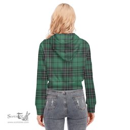 ScotsTee Shop Scottish MacLean Hunting Ancient Clan Tartan Womens Cropped Zip Up Hoodie