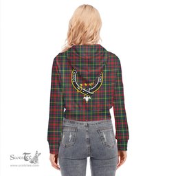 ScotsTee Shop Scottish MacKintosh Hunting Modern Clan Crest Tartan Womens Cropped Zip Up Hoodie