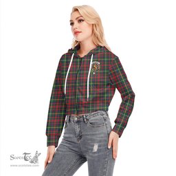 ScotsTee Shop Scottish MacKintosh Hunting Modern Clan Crest Tartan Womens Cropped Zip Up Hoodie