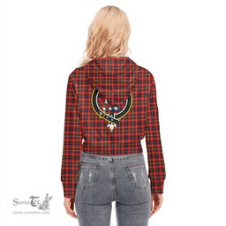 ScotsTee Shop Scottish Innes Modern Clan Crest Tartan Womens Cropped Zip Up Hoodie