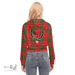 ScotsTee Shop Scottish MacAulay Modern Clan Crest Tartan Womens Cropped Zip Up Hoodie