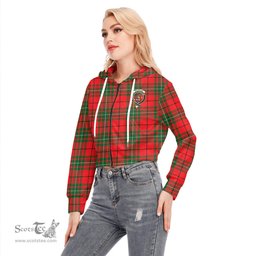 ScotsTee Shop Scottish MacAulay Modern Clan Crest Tartan Womens Cropped Zip Up Hoodie