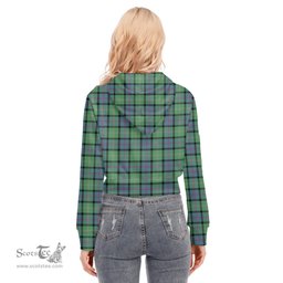 ScotsTee Shop Scottish MacThomas Ancient Clan Tartan Womens Cropped Zip Up Hoodie
