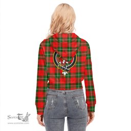 ScotsTee Shop Scottish Lennox Modern Clan Crest Tartan Womens Cropped Zip Up Hoodie
