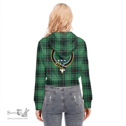 ScotsTee Shop Scottish MacArthur Ancient Clan Crest Tartan Womens Cropped Zip Up Hoodie