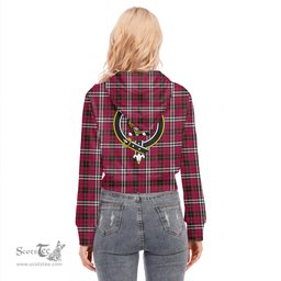 ScotsTee Shop Scottish Little Clan Crest Tartan Womens Cropped Zip Up Hoodie