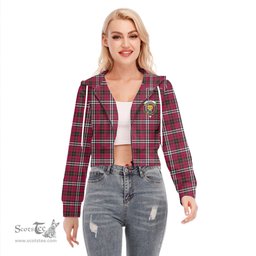 ScotsTee Shop Scottish Little Clan Crest Tartan Womens Cropped Zip Up Hoodie