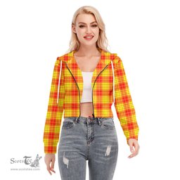 ScotsTee Shop Scottish MacMillan Clan Clan Tartan Womens Cropped Zip Up Hoodie
