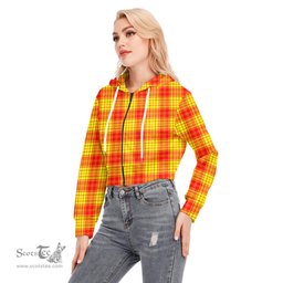 ScotsTee Shop Scottish MacMillan Clan Clan Tartan Womens Cropped Zip Up Hoodie