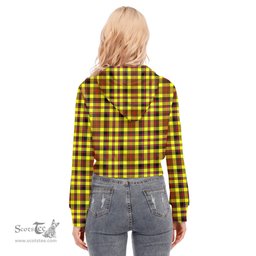 ScotsTee Shop Scottish Jardine Clan Tartan Womens Cropped Zip Up Hoodie