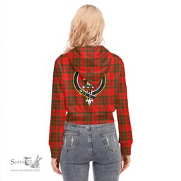 ScotsTee Shop Scottish Livingstone Modern Clan Crest Tartan Womens Cropped Zip Up Hoodie