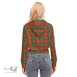ScotsTee Shop Scottish Hay Ancient Clan Tartan Womens Cropped Zip Up Hoodie