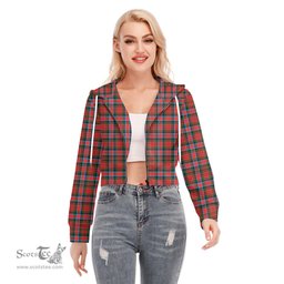 ScotsTee Shop Scottish MacDuff Modern Clan Tartan Womens Cropped Zip Up Hoodie