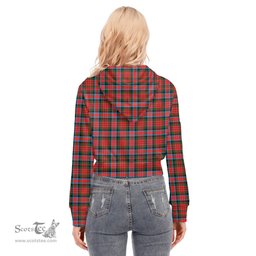 ScotsTee Shop Scottish MacDuff Modern Clan Tartan Womens Cropped Zip Up Hoodie