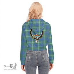 ScotsTee Shop Scottish MacIntyre Hunting Ancient Clan Crest Tartan Womens Cropped Zip Up Hoodie