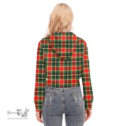 ScotsTee Shop Scottish MacLachlan Hunting Modern Clan Tartan Womens Cropped Zip Up Hoodie