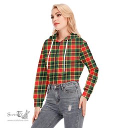 ScotsTee Shop Scottish MacLachlan Hunting Modern Clan Tartan Womens Cropped Zip Up Hoodie