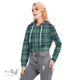 ScotsTee Shop Scottish MacDonald of the Isles Hunting Ancient Clan Tartan Womens Cropped Zip Up Hoodie