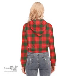 ScotsTee Shop Scottish MacFie Clan Tartan Womens Cropped Zip Up Hoodie