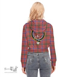 ScotsTee Shop Scottish MacRae Ancient Clan Crest Tartan Womens Cropped Zip Up Hoodie