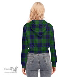 ScotsTee Shop Scottish Keith Modern Clan Tartan Womens Cropped Zip Up Hoodie