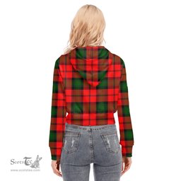 ScotsTee Shop Scottish Kerr Modern Clan Tartan Womens Cropped Zip Up Hoodie
