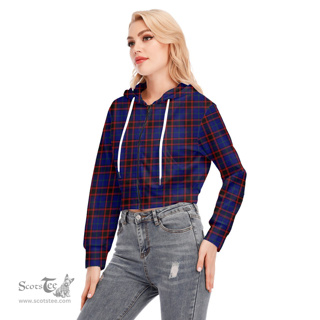 ScotsTee Shop Scottish Home Modern Clan Tartan Womens Cropped Zip Up Hoodie
