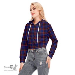 ScotsTee Shop Scottish Home Modern Clan Tartan Womens Cropped Zip Up Hoodie