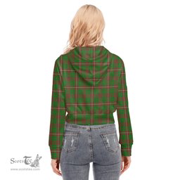 ScotsTee Shop Scottish MacKinnon Hunting Modern Clan Tartan Womens Cropped Zip Up Hoodie