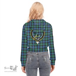 ScotsTee Shop Scottish Hunter Ancient Clan Crest Tartan Womens Cropped Zip Up Hoodie